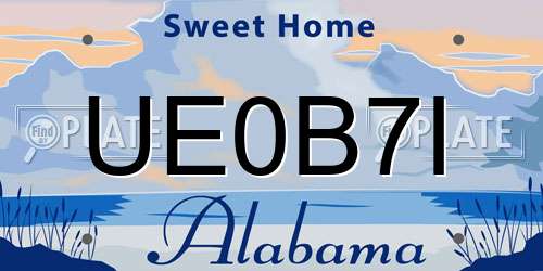 UE0B7I Alabama License Plate