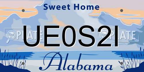 UE0S2I Alabama License Plate