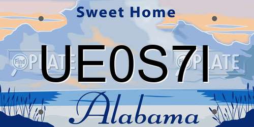 UE0S7I Alabama License Plate