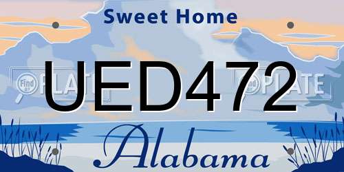 UED472 Alabama License Plate
