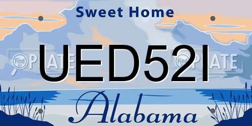 UED52I Alabama License Plate