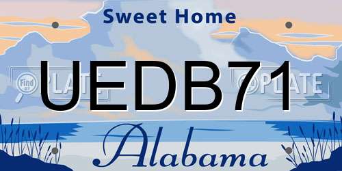 UEDB71 Alabama License Plate