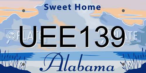 UEE139 Alabama License Plate