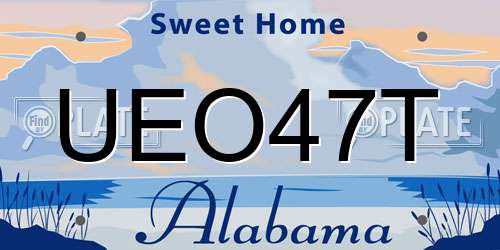 UEO47T Alabama License Plate