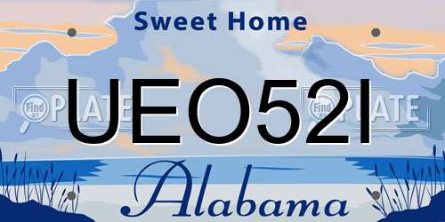 UEO52I Alabama License Plate