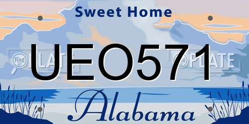 UEO571 Alabama License Plate