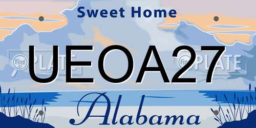 UEOA27 Alabama License Plate