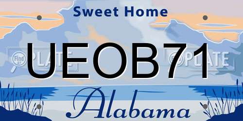 UEOB71 Alabama License Plate
