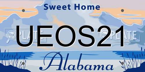 UEOS21 Alabama License Plate