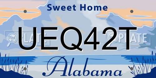 UEQ42T Alabama License Plate