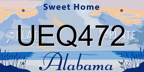 UEQ472 Alabama License Plate
