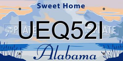 UEQ52I Alabama License Plate