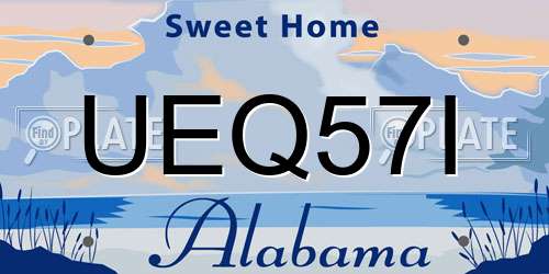 UEQ57I Alabama License Plate
