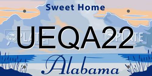 UEQA22 Alabama License Plate