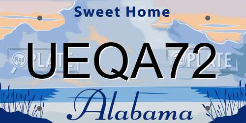 UEQA72 Alabama License Plate