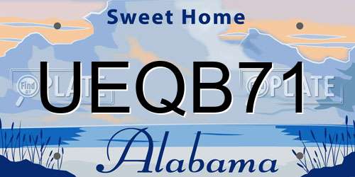UEQB71 Alabama License Plate