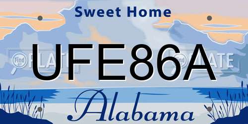 UFE86A Alabama License Plate