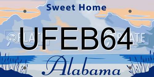 UFEB64 Alabama License Plate