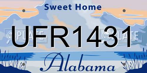 UFR1431 Alabama License Plate