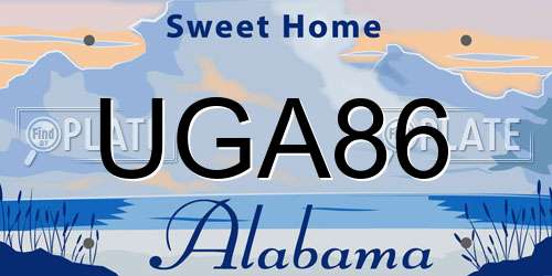 UGA86 Alabama License Plate