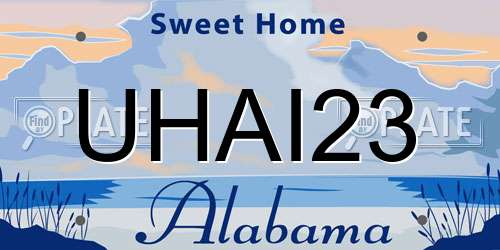 UHAI23 Alabama License Plate