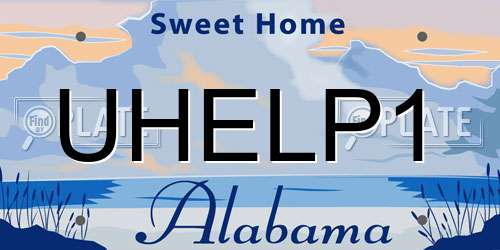 UHELP1 Alabama License Plate