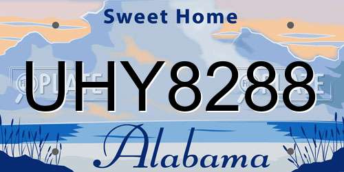 UHY8288 Alabama License Plate