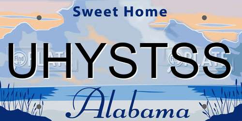 UHYSTSS Alabama License Plate