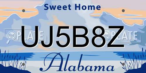 UJ5B8Z Alabama License Plate
