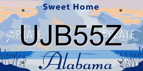 UJB55Z Alabama License Plate