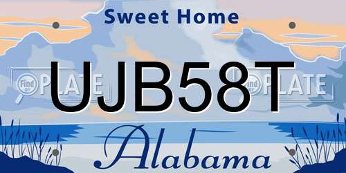 UJB58T Alabama License Plate