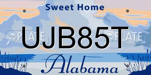 UJB85T Alabama License Plate