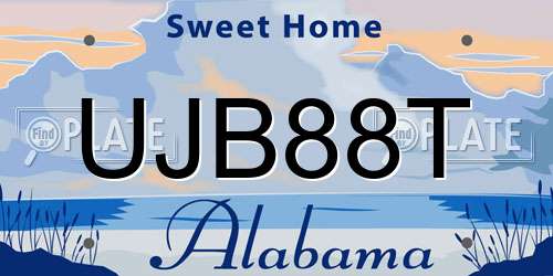 UJB88T Alabama License Plate