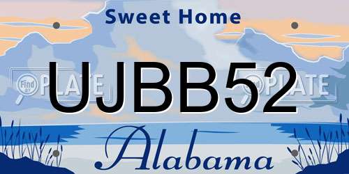 UJBB52 Alabama License Plate