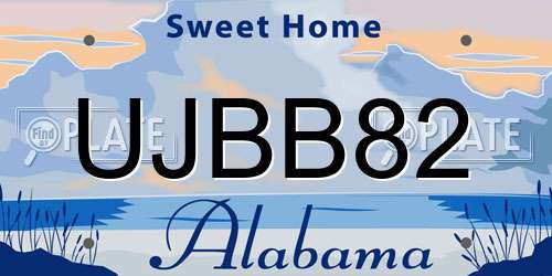 UJBB82 Alabama License Plate