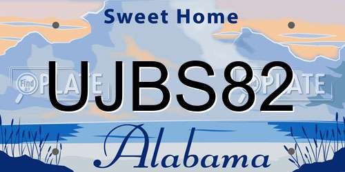 UJBS82 Alabama License Plate