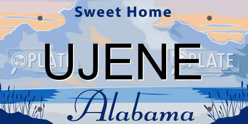 UJENE Alabama License Plate