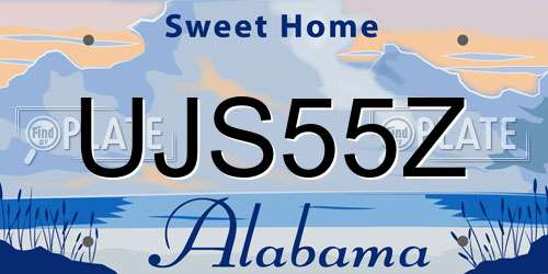 UJS55Z Alabama License Plate