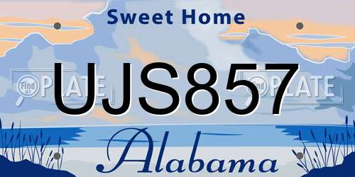 UJS857 Alabama License Plate