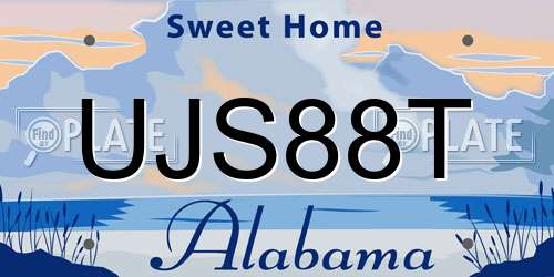 UJS88T Alabama License Plate