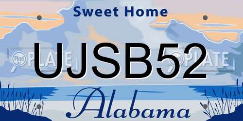 UJSB52 Alabama License Plate