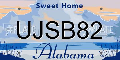 UJSB82 Alabama License Plate