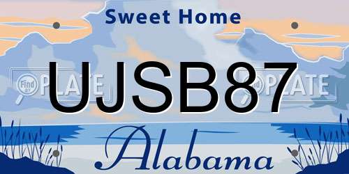 UJSB87 Alabama License Plate