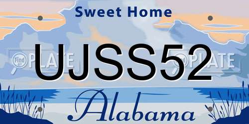 UJSS52 Alabama License Plate