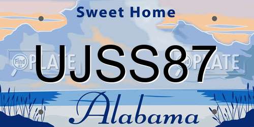 UJSS87 Alabama License Plate