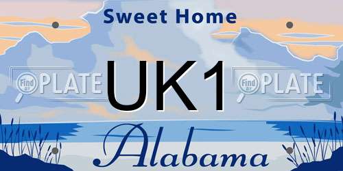 UK1 Alabama License Plate