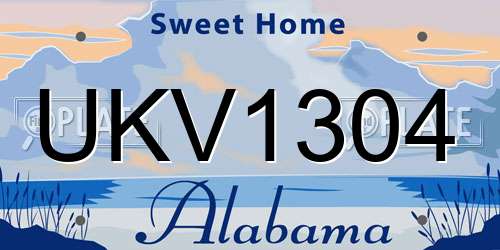 UKV1304 Alabama License Plate