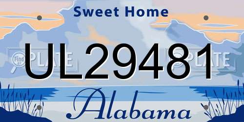 UL29481 Alabama License Plate