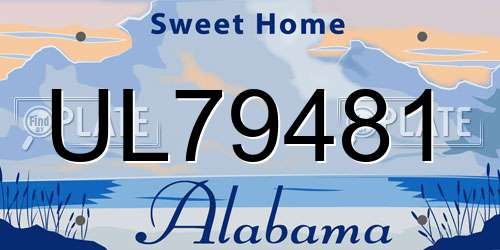UL79481 Alabama License Plate