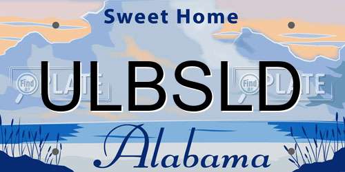 ULBSLD Alabama License Plate